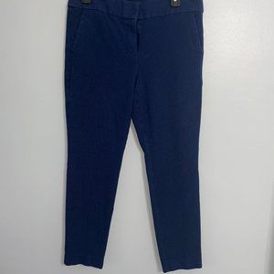 Ann Taylor LOFT blue textured skinny ankle pants 6